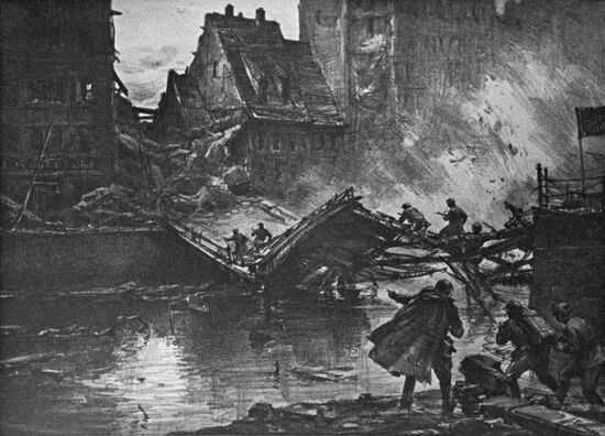 Reproduction of Vladimir Bogatkin's drawing 'The Spree River'