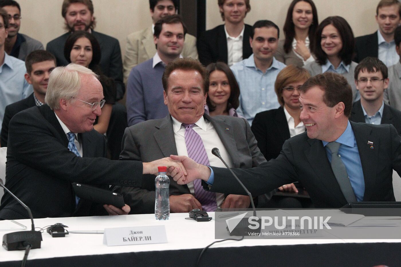 John Beyrle, Dmitry Medvedev, Arnold Schwarzenegger