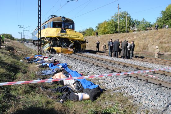 Bus collided with locomotive in Dnepropetrovsk Region