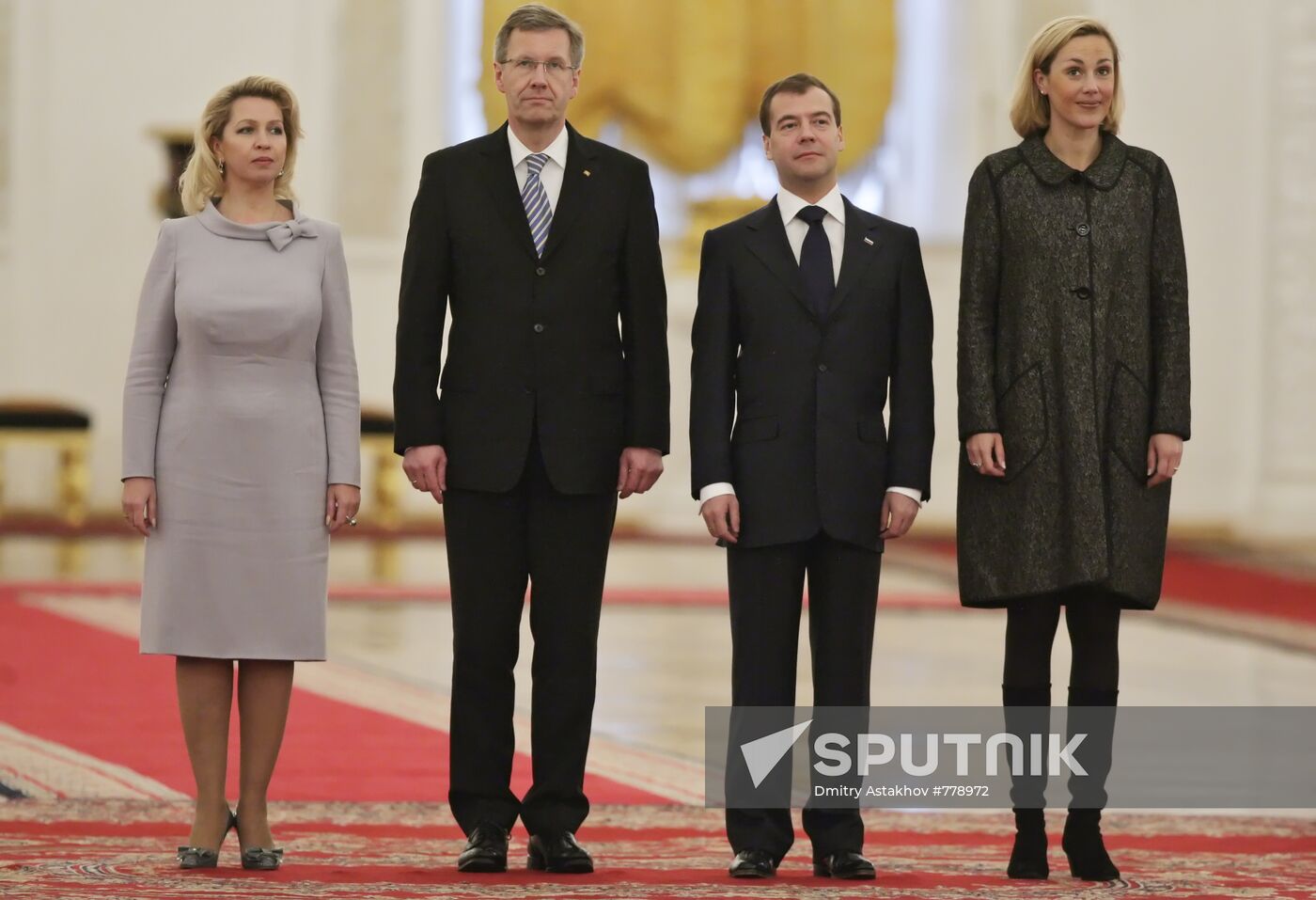 Dmitry Medvedev meets Christian Wulff in the Kremlin