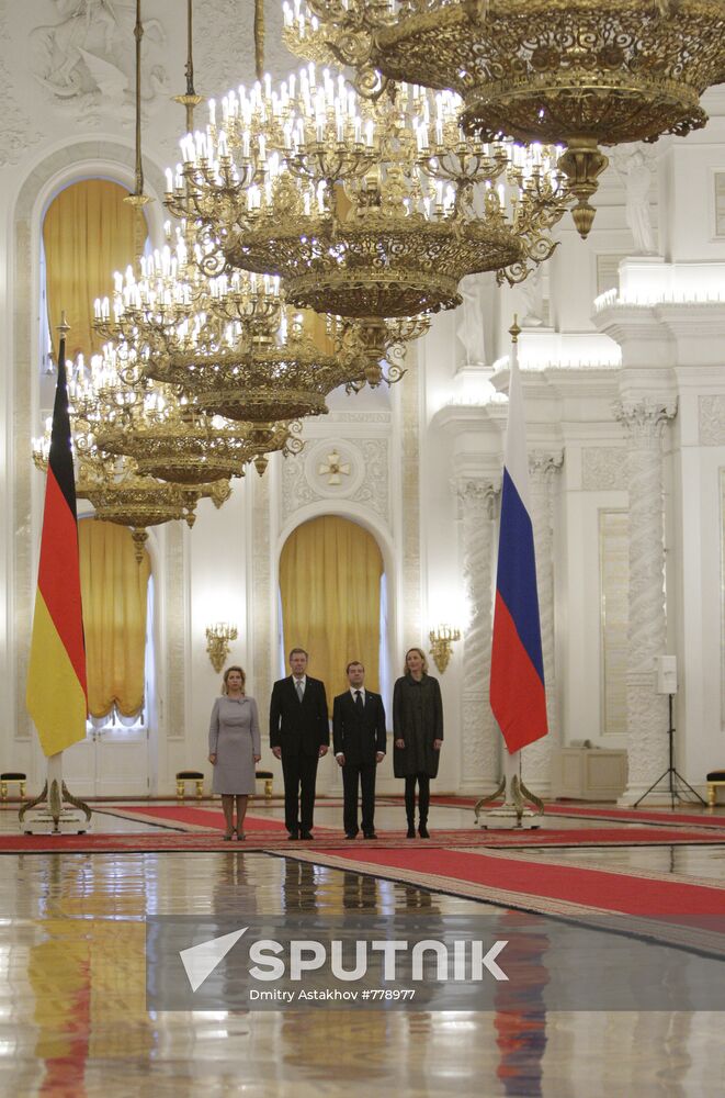 Dmitry Medvedev meets Christian Wulff in the Kremlin