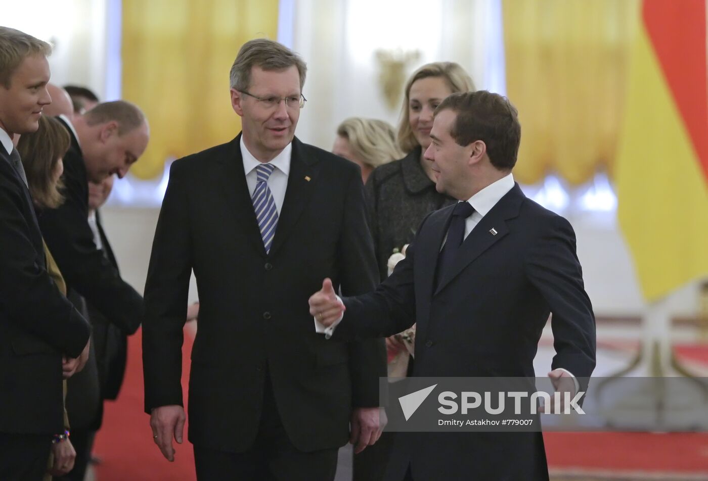 Dmitry Medvedev meets Christian Wulff in the Kremlin