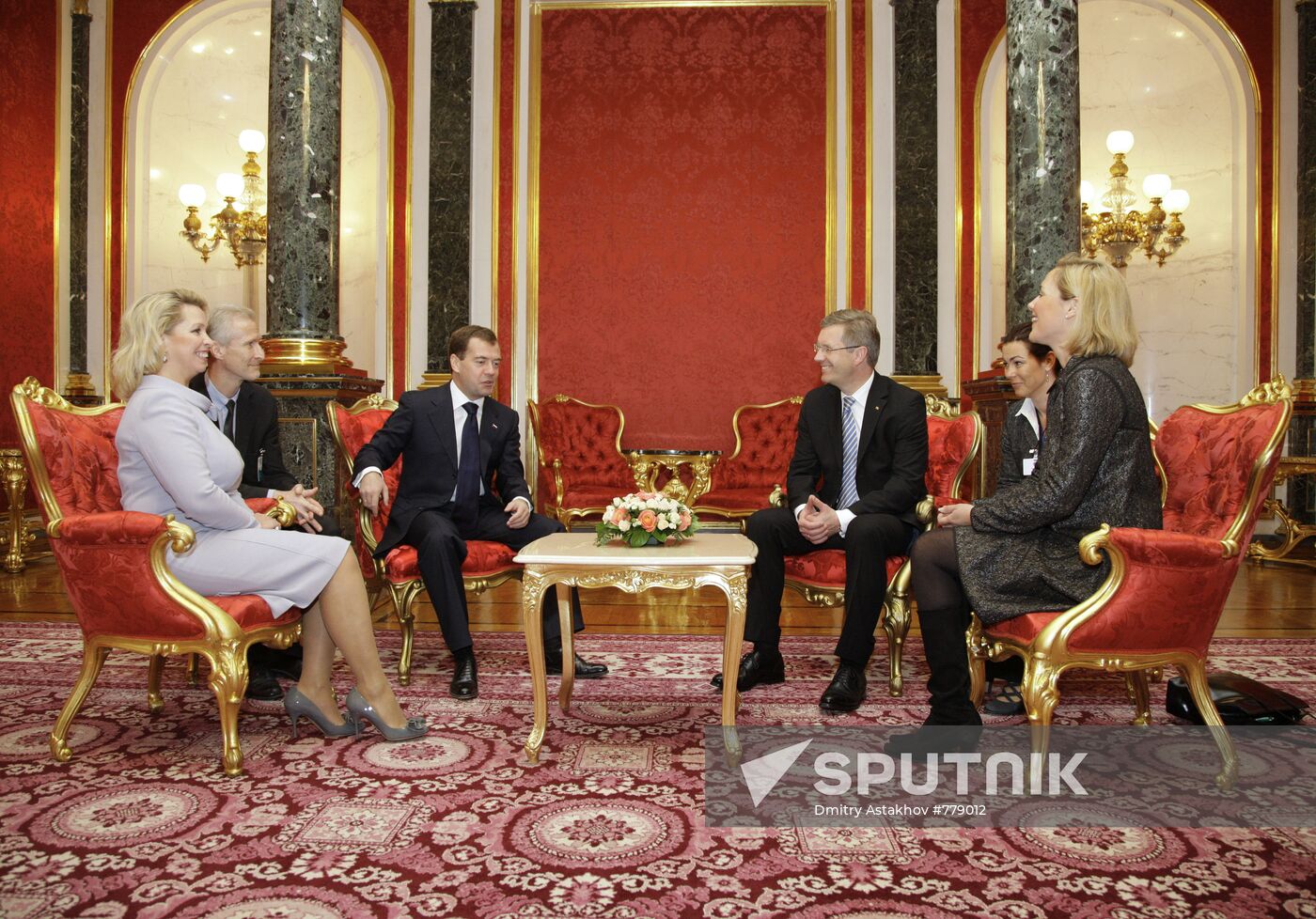 Dmitry Medvedev meets Christian Wulff in the Kremlin