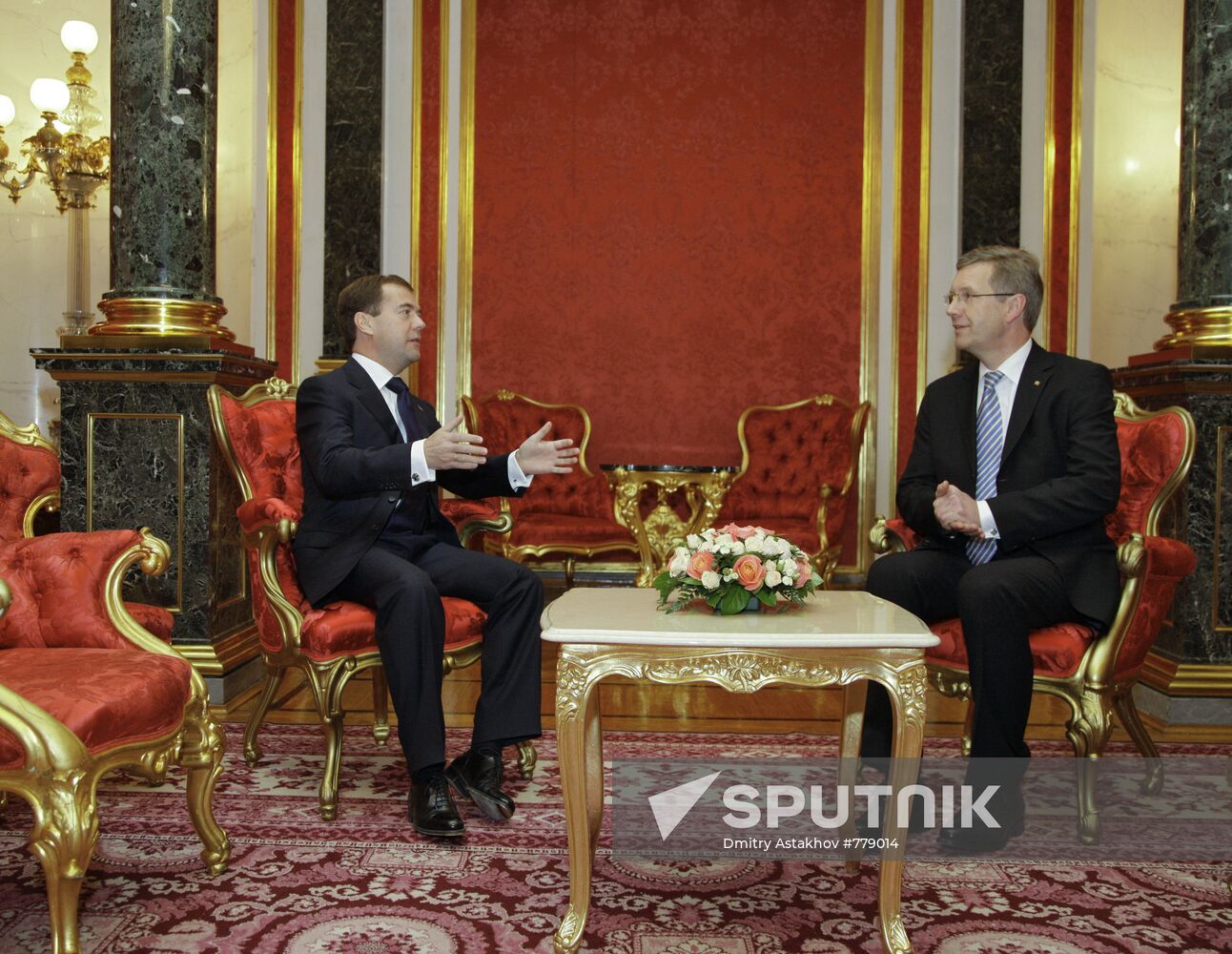 Dmitry Medvedev meets Christian Wulff in the Kremlin