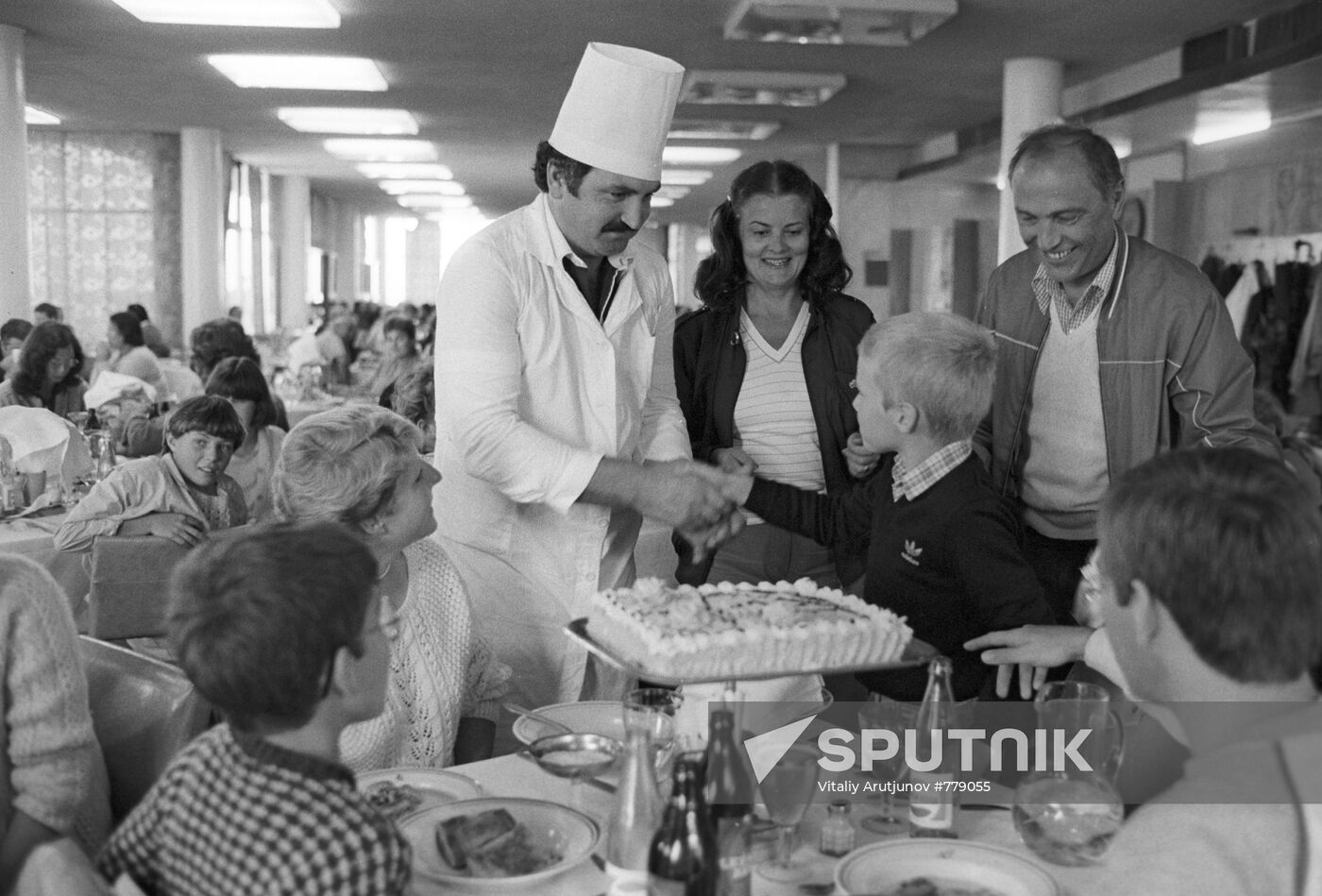 Dining hall at one of Pitsunda's holiday hotels