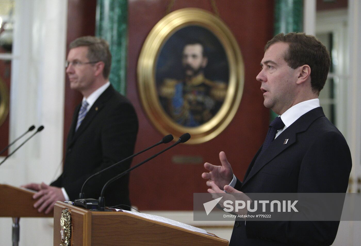 Dmitry Medvedev meets with Christian Wulff