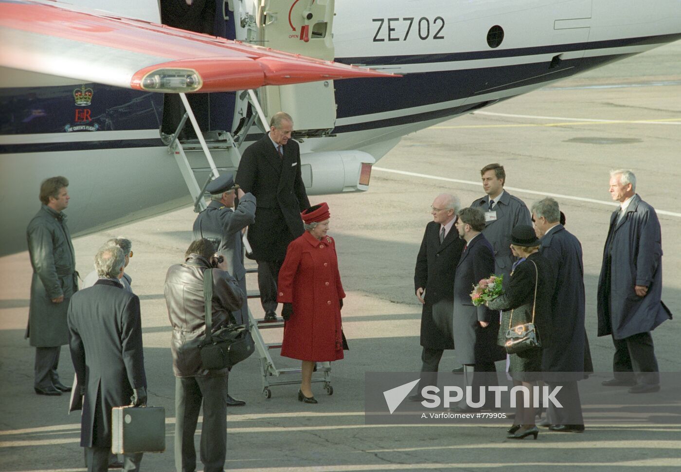 Red carpet welcome of Queen Elizabeth II and Prince Philip