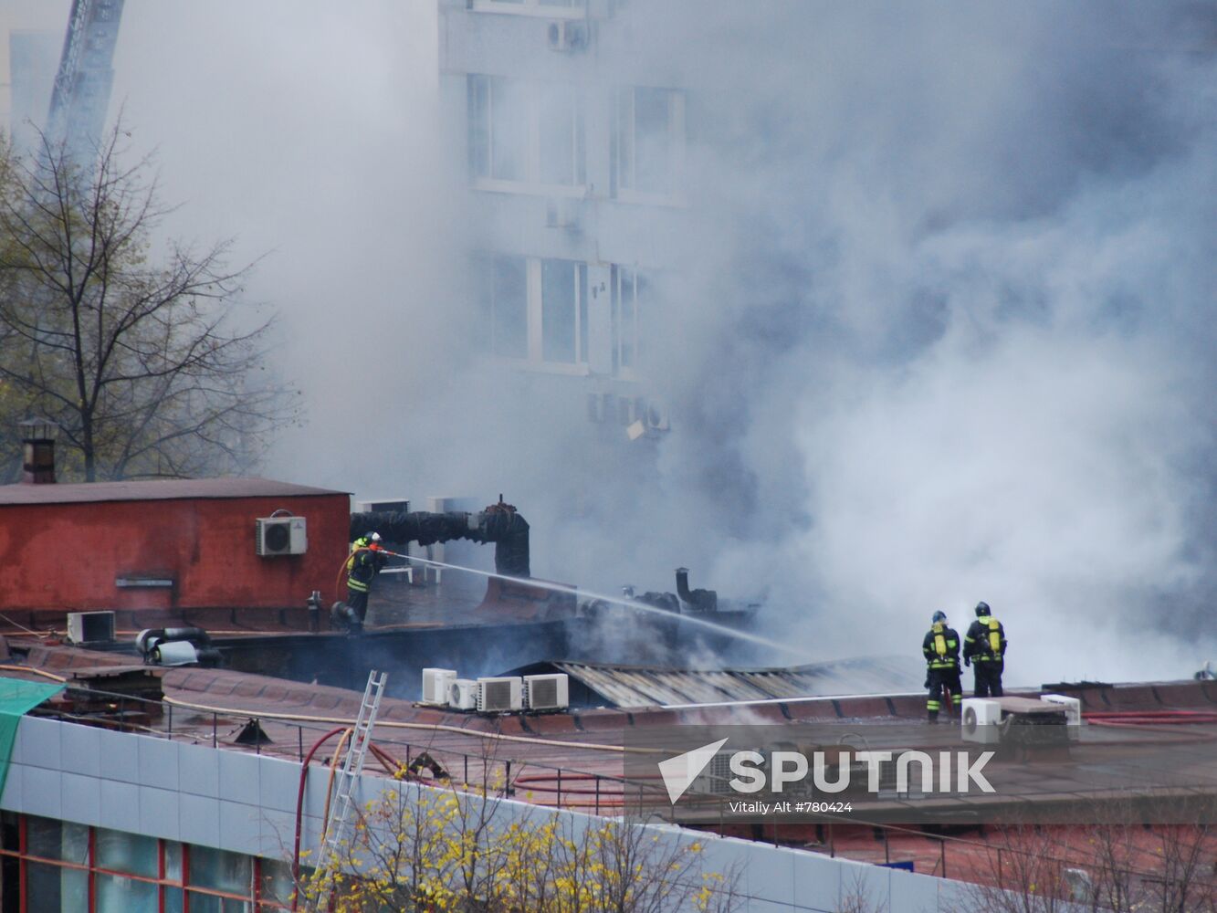 Fire breaks out in an office building