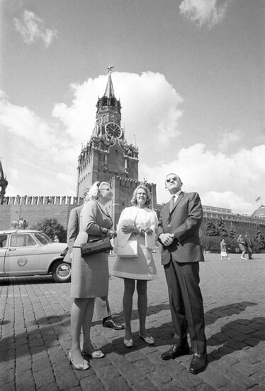 Astronaut Frank Borman visits Moscow