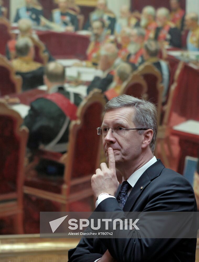 German President Christian Wulff visits the Russian Museum