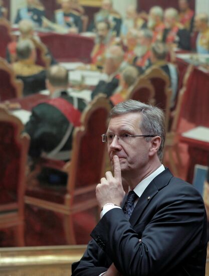 German President Christian Wulff visits the Russian Museum