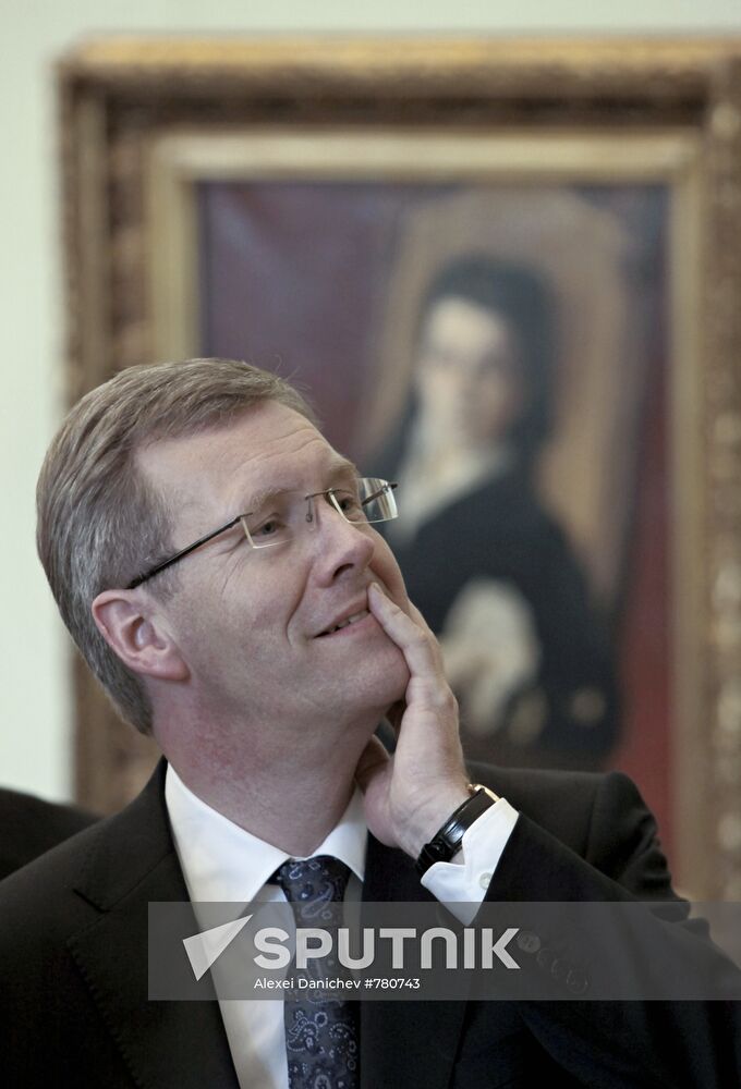 German President Christian Wulff visits the Russian Museum