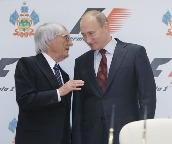 Vladimir Putin meets with Bernard Ecclestone