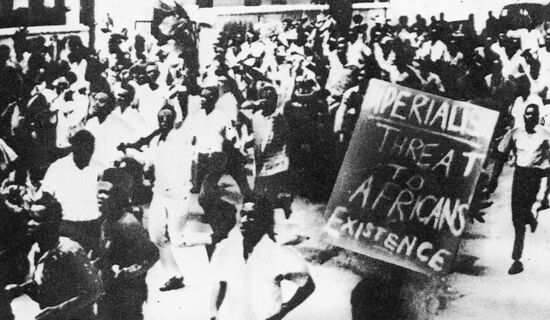 Demonstrators in Lagos street