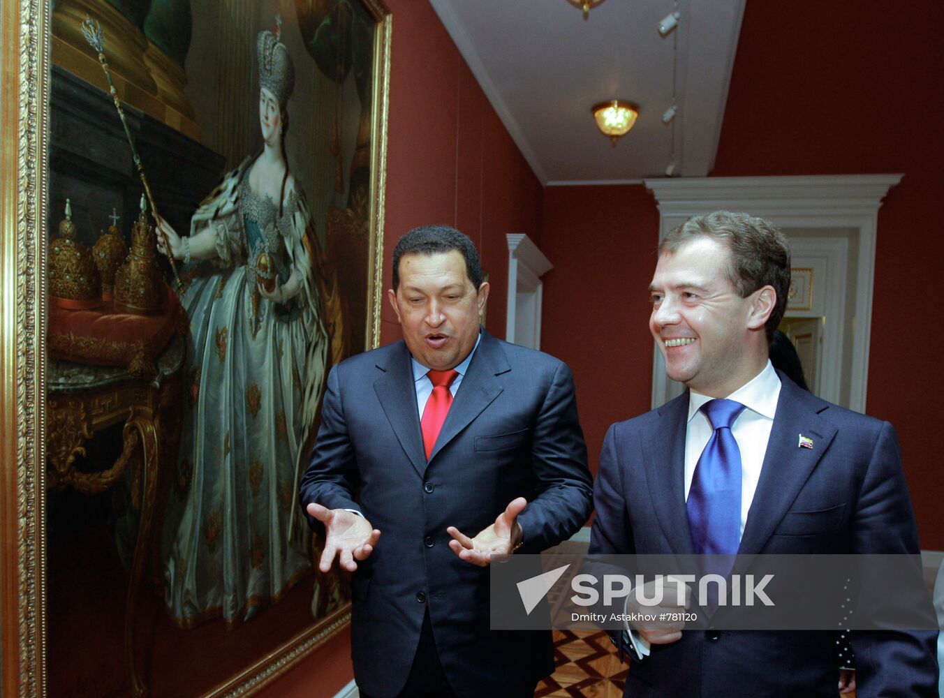 Dmitry Medvedev meets with Hugo Chavez
