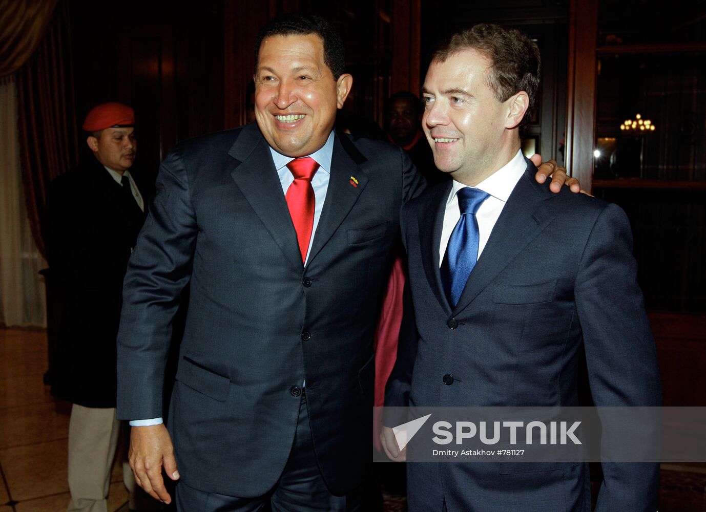 Dmitry Medvedev meets with Hugo Chavez