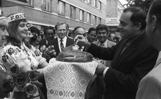 The visit of R. Gandhi to the Belorussian SSR