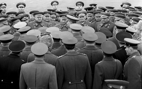 Soviet Defense Minister Andrei Grechko with commanders