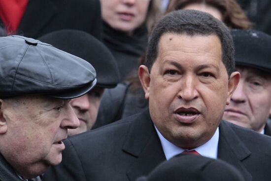 Ceremony of laying cornerstone of monument to Simon Bolivar