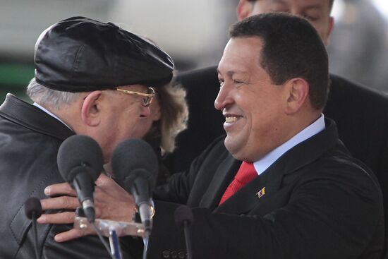 Ceremony of laying cornerstone of monument to Simon Bolivar