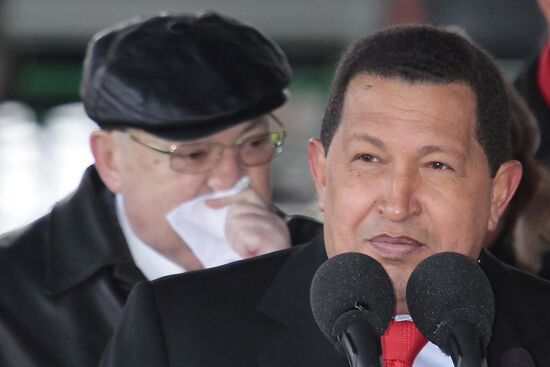 Ceremony of laying cornerstone of monument to Simon Bolivar