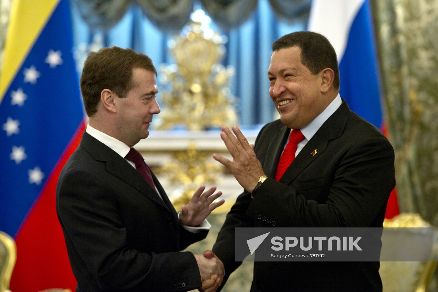 Dmitry Medvedev and Hugo Chavez