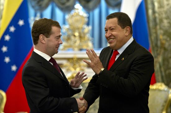 Dmitry Medvedev and Hugo Chavez