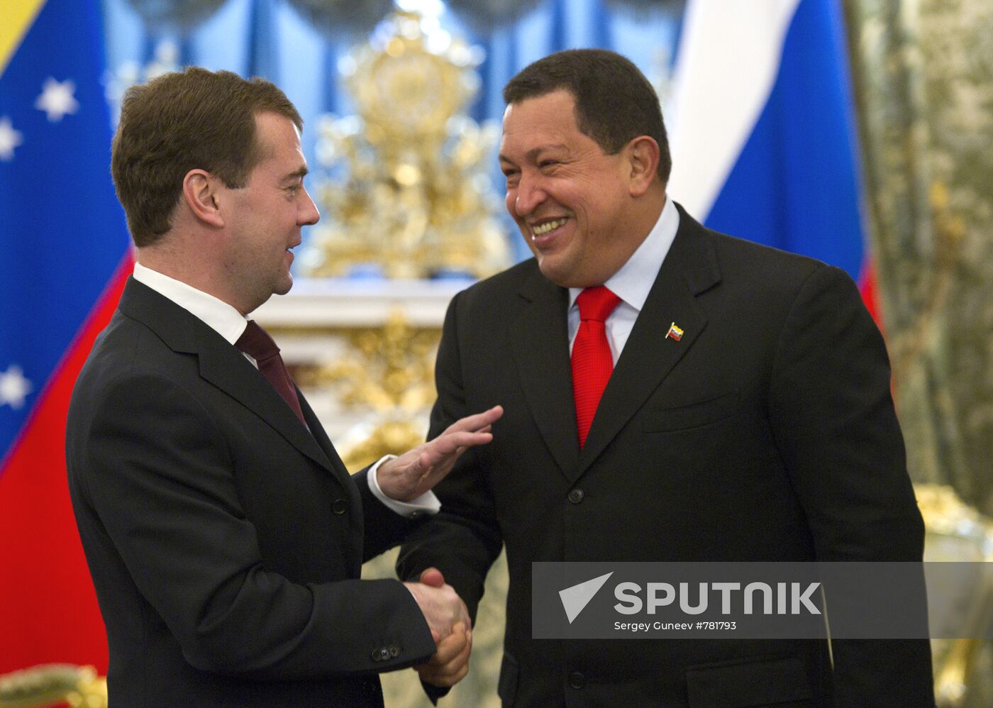 Dmitry Medvedev and Hugo Chavez