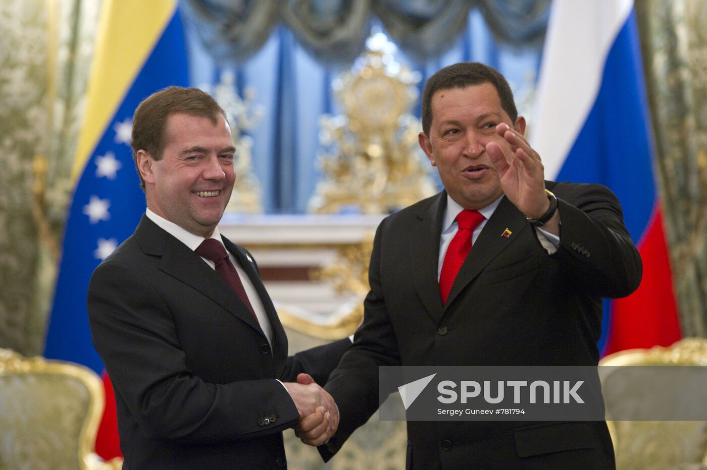 Dmitry Medvedev and Hugo Chavez