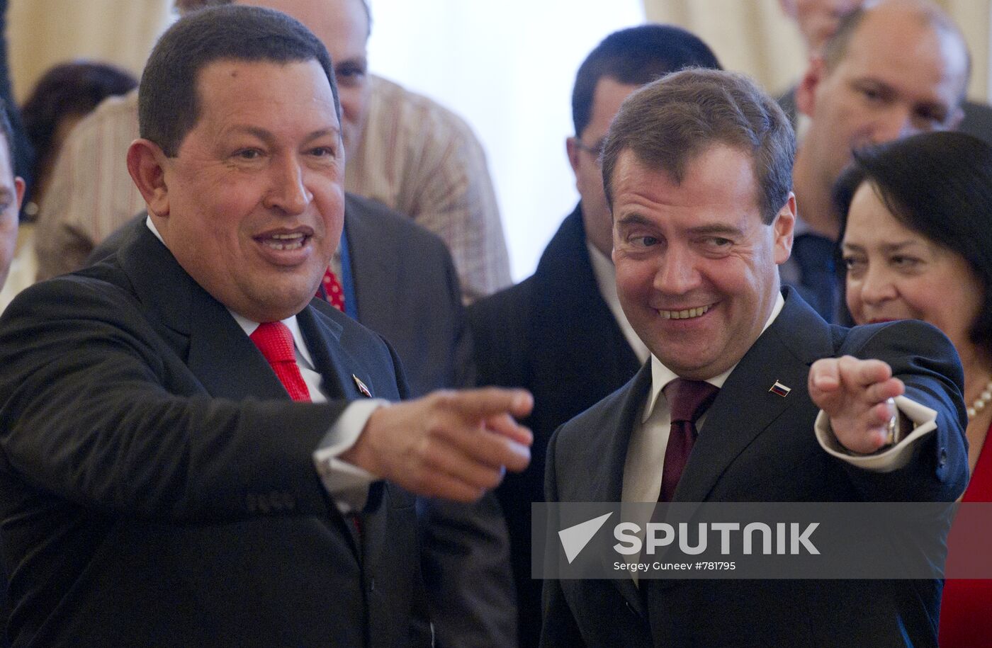Dmitry Medvedev and Hugo Chavez