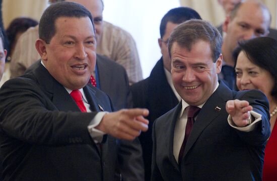 Dmitry Medvedev and Hugo Chavez