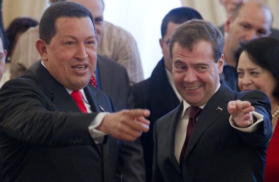 Dmitry Medvedev and Hugo Chavez