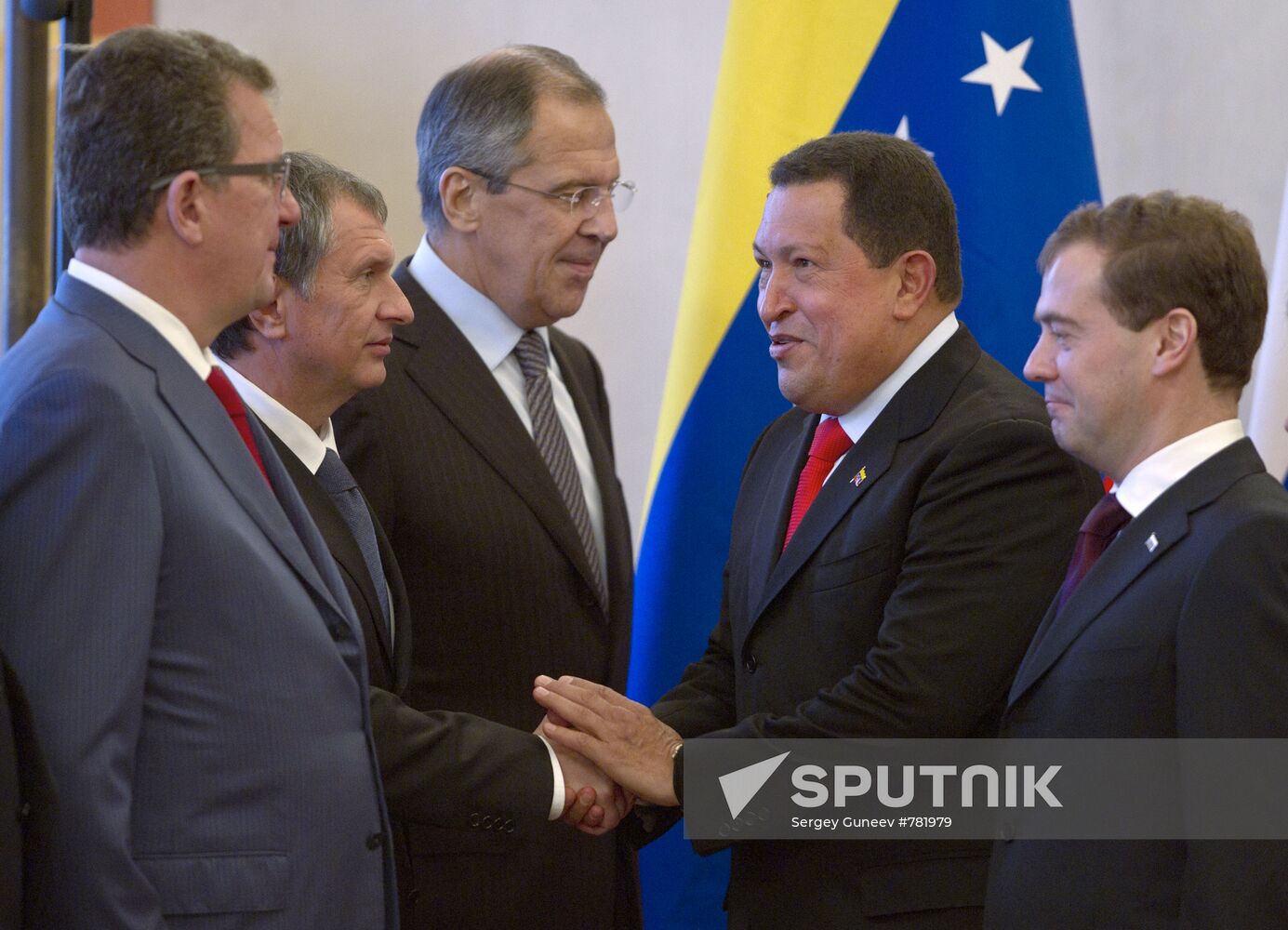 Dmitry Medvedev and Hugo Chavez