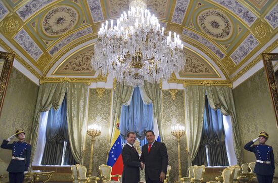 Dmitry Medvedev and Hugo Chavez
