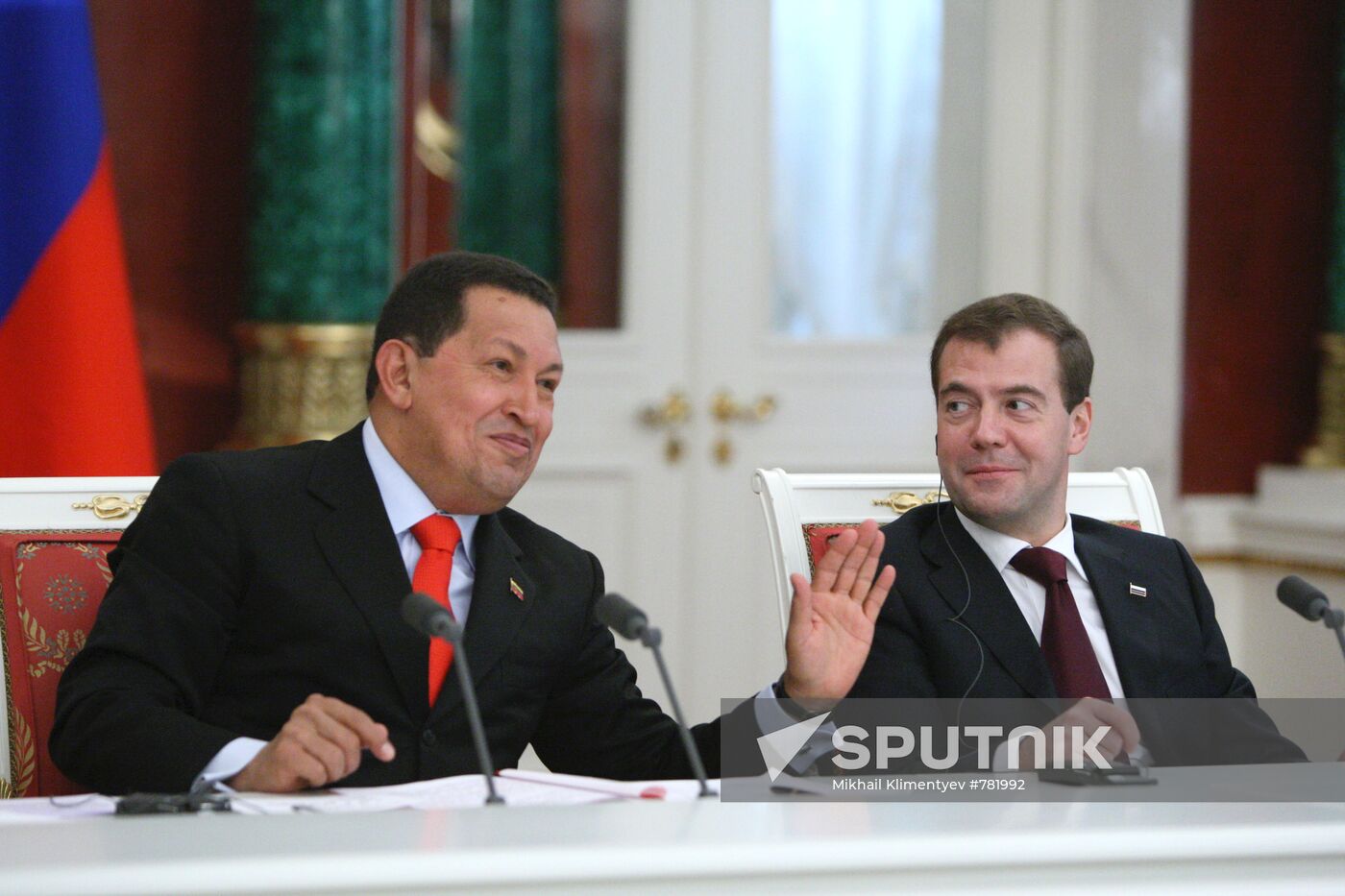Dmitry Medvedev and Hugo Chavez