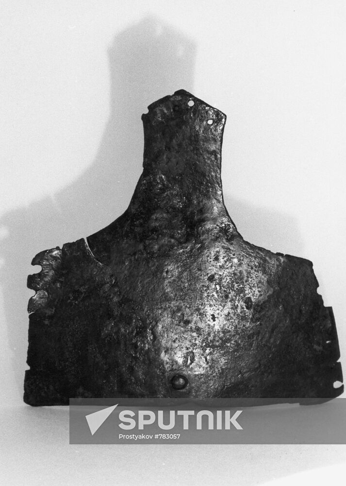 Nose protection of 16th-century combat helmet