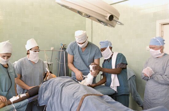 Leonid Yeldyshev performs an operation