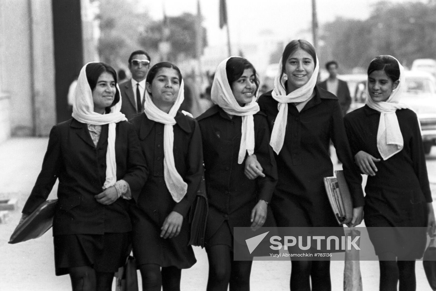 Schoolgirls on city streets