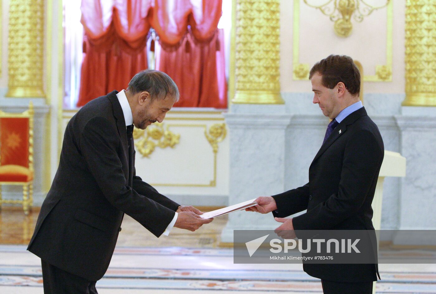 Dmitry Medvedev accepts ambassador credentials