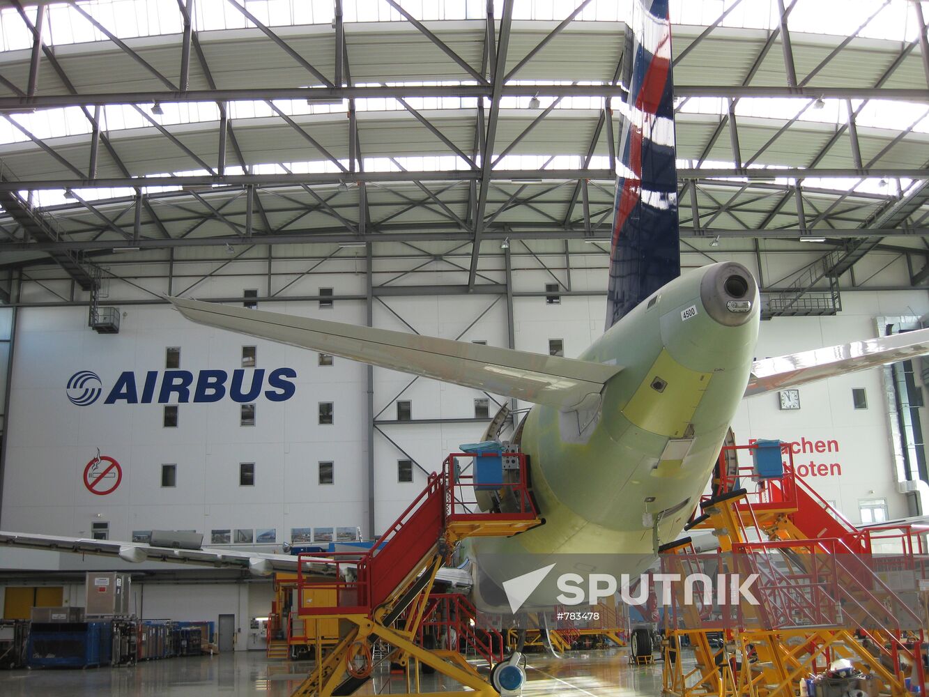Assembly of Airbus A-320 plane for Aeroflot
