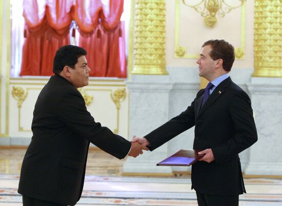 Dmitry Medvedev accepts ambassador credentials