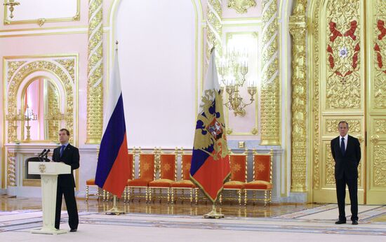 Dmitry Medvedev receives foreign ambassadors' credentials