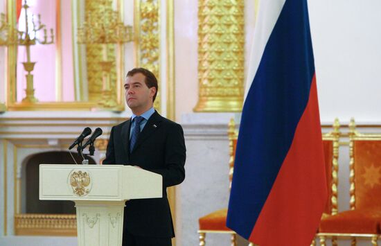 Dmitry Medvedev accepts ambassador credentials