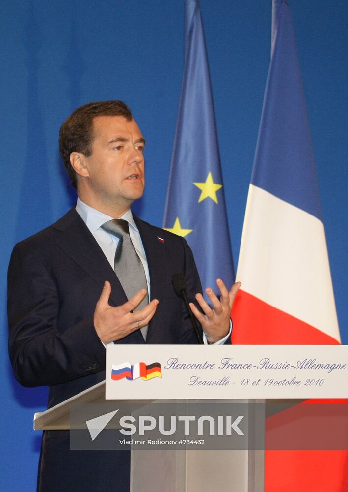 Russian President Dmitry Medvedev on visit to Deauville