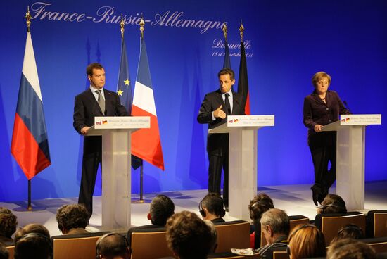 Leaders of Russia, France and Germany hold meeting, Deauville