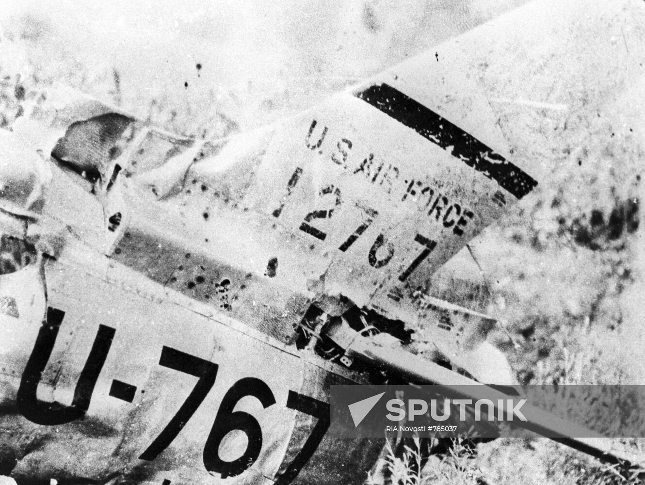 Fragments of a North American F-86 Sabre fighter