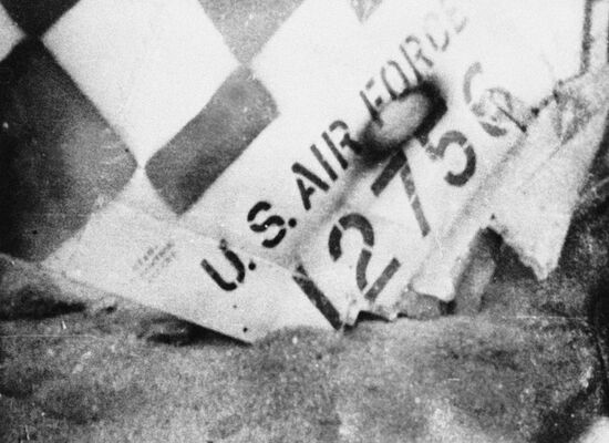 Fragments of a North American F-86 Sabre fighter
