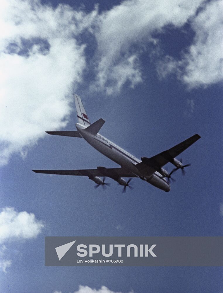 A Tupolev Tu-114 airliner