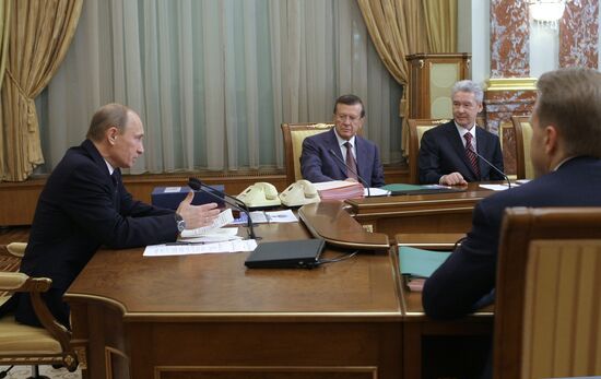 Vladimir Putin holds a government meeting