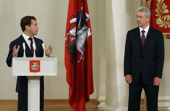 Russian President at a swearing-in ceremony
